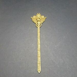 EMBOSSED bird engraved alloy bronze hair chopstick bun holder